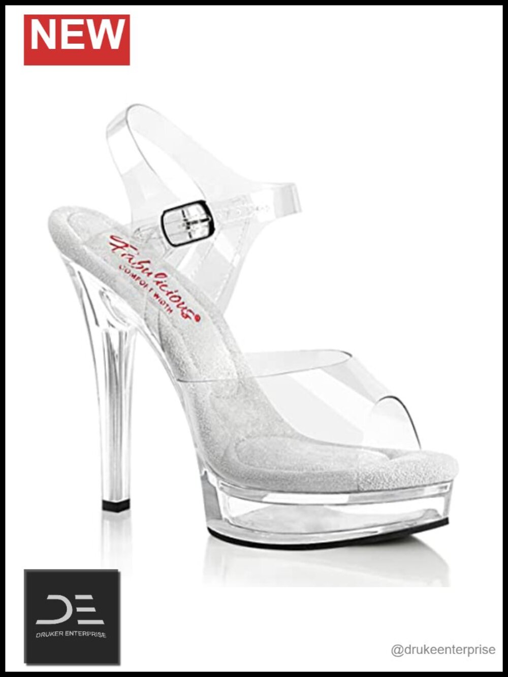 Women's Platform Sandals Clear PVC Stiletto Heel Ankle Strap Prom